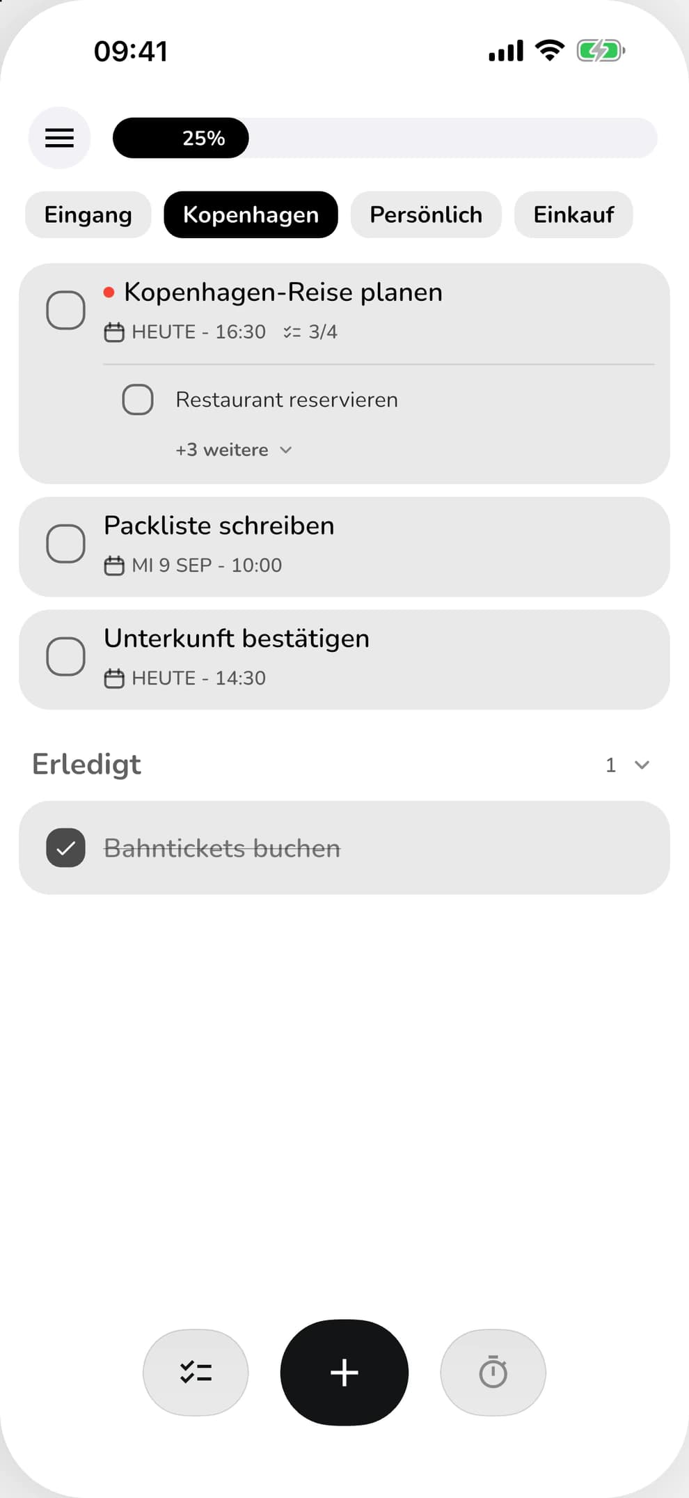 ClearDo – Aufgabenübersicht