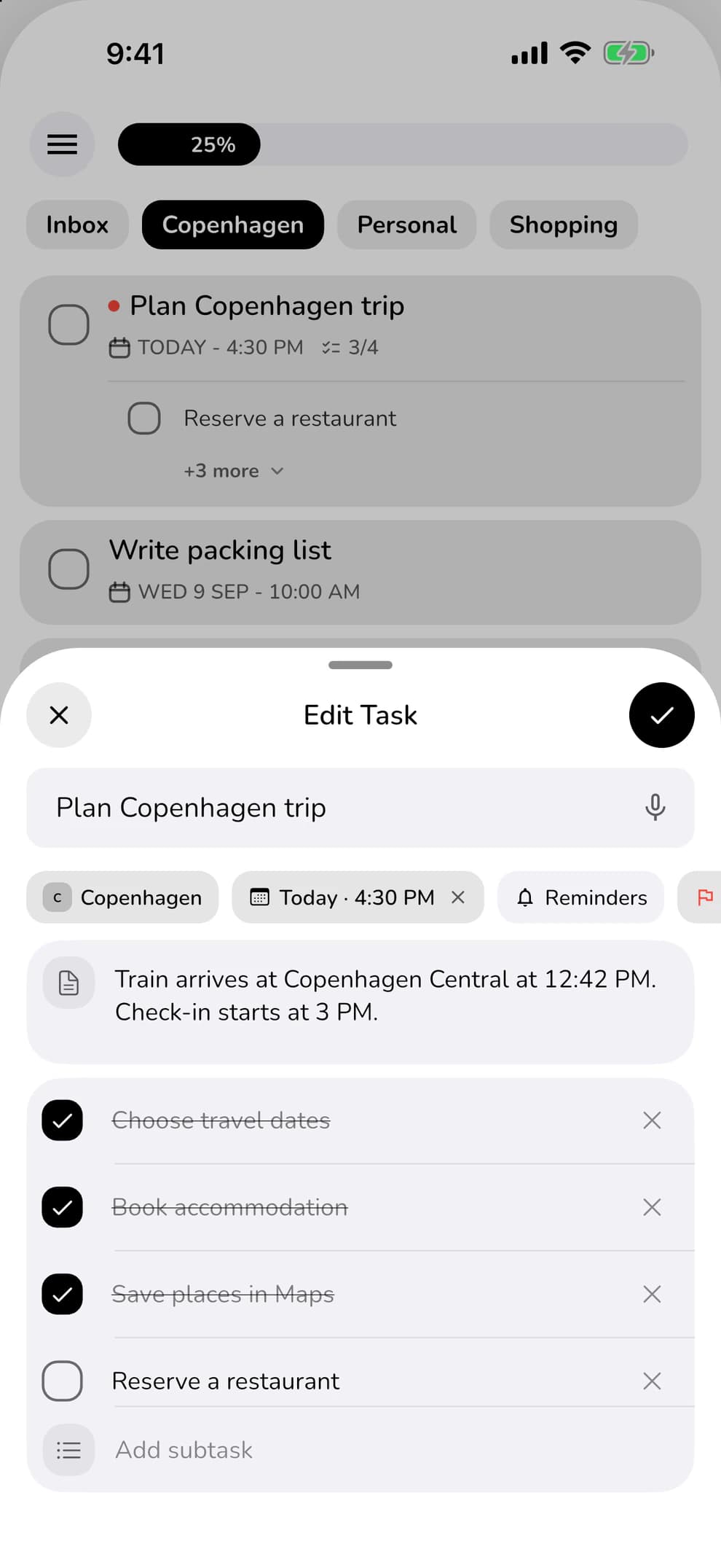 ClearDo – Subtasks